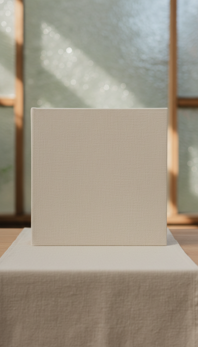 Linen-bound heirloom photo album