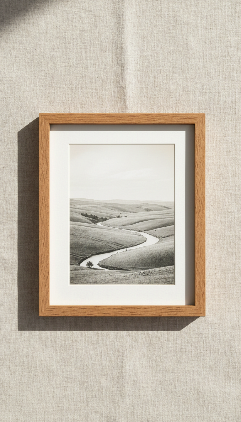 Oak Wood Frame With Archival Print